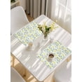 thumbnail image 5 of Yellow Spring Floral Placemats Set of 6, Flowers Leaves Pastoral Botanical Placemats for Dining Table, Place Mats for Kitchen Tabletop, Waterproof Wipeable Dining Table Mats Set, 5 of 9