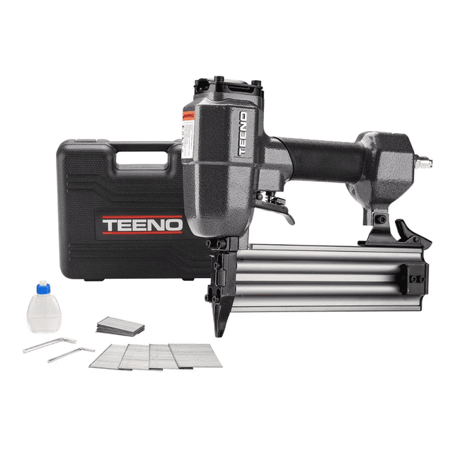 Pistola Clavadora Neutica Teeno Profesional Con 500 clavos, Negro