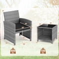 thumbnail image 3 of Gymax 3 Pieces Patio Furniture Set PE Rattan Chairs Set w/ Storage Coffee Table Black, 3 of 10