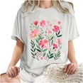 thumbnail image 6 of pwebopa Women's Trendy Oversized T Shirt Floral Graphic Tee Crewneck Short Sleeve Loose Cute Going Out Summer Tops, 6 of 6