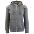 thumbnail image 3 of Mens Fleece Hoodie With Thermal Lined Hood Slim Fit Zip-Up Sweater, 3 of 4