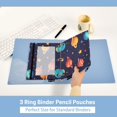 thumbnail image 5 of Ckdifva Planets and Stars Pencil Pouch 3 Ring Zipper Pencil Case Binder Pockets Clear Top Cosmetic Bag 2 Pack, 5 of 6