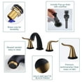 thumbnail image 3 of Wowow 8 in. Widespread Double Handle Bathroom Faucet in Black and Gold, 3 of 6