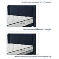 thumbnail image 6 of Wood Bed Frame with Headboard Wingback, Velvet Upholstered Platform Bed with 2 Storage Pockets, 6 of 8