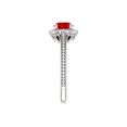 thumbnail image 4 of Bague Zircone Cubique Accentuée avec Halo de Rubis en Argent 925, 4 of 8
