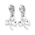 thumbnail image 2 of 50 pc Rack Plating Alloy European Dangle Charms Large Hole Pendants Clover Platinum 26mm Clover: 17x12x2mm Hole: 4.5mm, 2 of 3