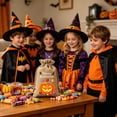 thumbnail image 4 of syligr 13 Pcs Halloween Drawstring Candy Bags for Trick or Treat, Reusable Goodie Bags with Pumpkin Print, Drawstring Gift Pouches for Party Favors, Storage Bags for Classroom Holiday, 4x6 Inch, 4 of 8