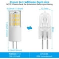 thumbnail image 6 of TORCHSTAR 12-Pack G4 LED Bulbs, for Outdoor Landscape Light, Deck, Stair, Step, Path Lights, T3 JC Type Bi-Pin G4 Base Halogen Bulbs, 3000K Warm White, 12VAC/DC, 20-30W Halogen Equivalent, 6 of 7