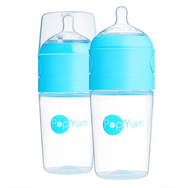 Popyum Biberón Anticólico Para Mezclar Fórmula 9oz/260ml 2pz Color Azul Marino Transparente