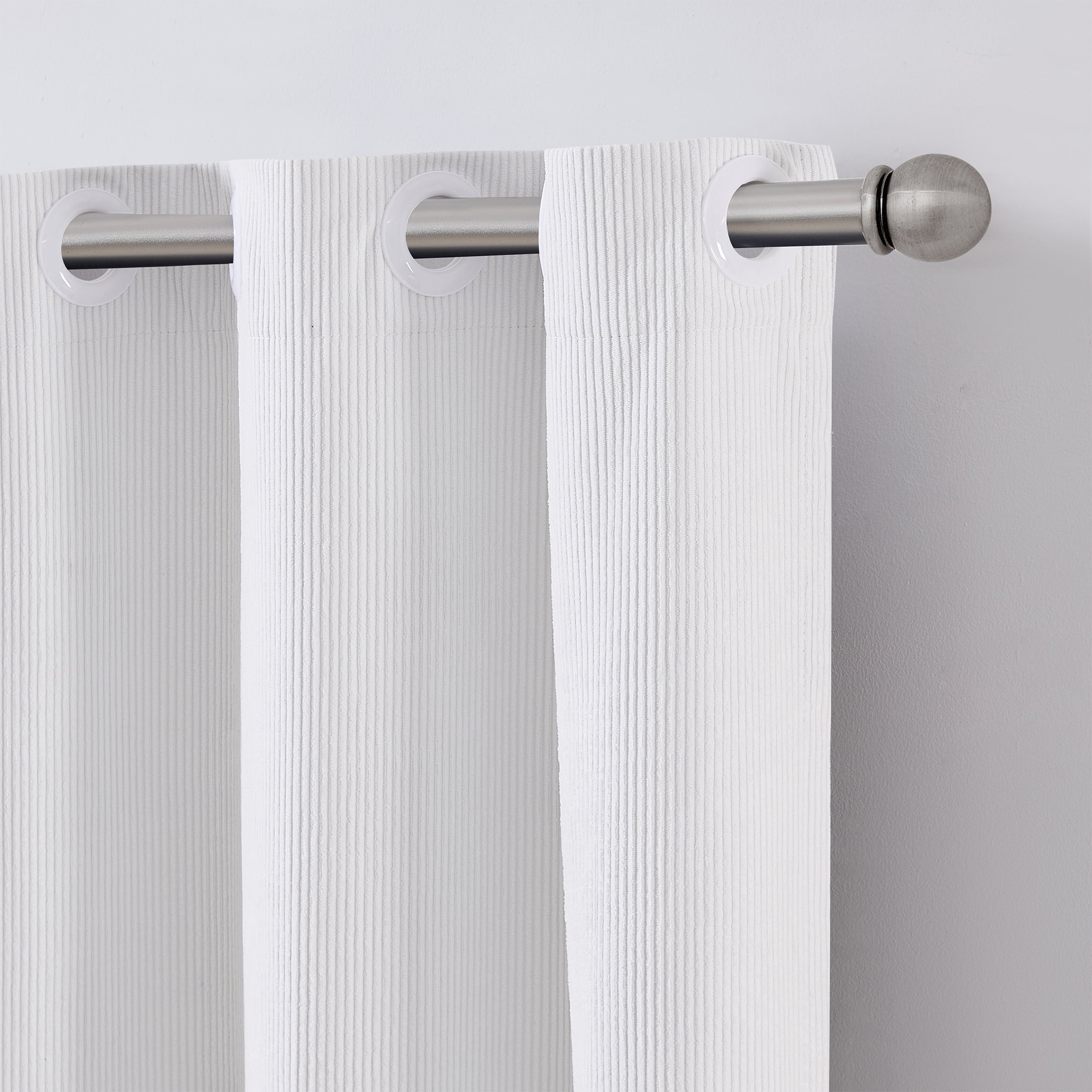 Your Zone Kids' Corduroy Blackout Curtain Panel, 1 Panel, White, 38" W x 84" L