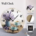 thumbnail image 4 of ZXCXRQFa Lavender Tea Cup Coffee Clock Wall Decor Battery Operated Floral Clocks Spring Wall Clocks Round Desk Clock 10 in Non Ticking Analog Bathroom Clocks, 4 of 7