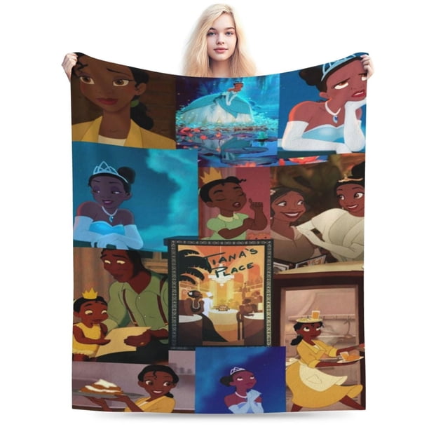 Manta de dibujos animados de la princesa y el sapo, manta de felpa grande súper suave y esponjosa para niños, niñas y adultos jóvenes, manta de franela cálida y acogedora para sala de estar, sofá