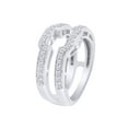 thumbnail image 2 of Round Shape White Cubic Zirconia Enhancer Guard Ring 10k White Gold Ring Size - 6.5, 2 of 3