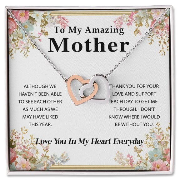 Necklace for Mom from Son or Daughter, Heart Jewelry Gift with Sentimental Message Card, Long Distance Appreciation Gift for Mother, Birthday or Just Because Present for Her, Keepsake Gift for Women