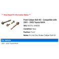 thumbnail image 2 of Front Caliper Bolt Kit - Compatible with 2001 - 2005 Toyota RAV4 2002 2003 2004, 2 of 2