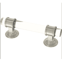 Brainerd P42221W-116 Clear Acrylic & Satin Nickel 3" Cabinet Drawer Bar Pull