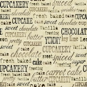 Cupcakery Words Cotton Fabric