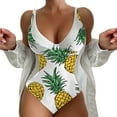 thumbnail image 1 of Aayomet Swimsuits for Women One Piece V Neck Tummy Control Bathing Suits,White S, 1 of 3