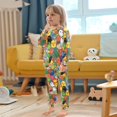 thumbnail image 4 of FORMRS Long Sleeve Top and Pants Pajama Set for Niños 2-Piece Sleepwear, Sizes 18M-8Y, Colorful Birds Pattern, 4 of 6