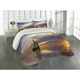 thumbnail image 2 of Ambesonne Nautical Quilted Coverlet 3 Pcs, Romantic Honeymoon, King Size, Marigold Bluegrey, 2 of 4