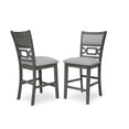 thumbnail image 3 of JERFIT 5-Piece Counter Height Dining Set with Round Rubberwood Table and 4 Upholstered Chairs, Gray Farmhouse Kitchen Pub Set with Storage Shelves, 3 of 6