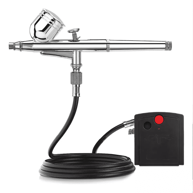 Kit Aerógrafo Malubero Para Arte Multiuso Doble Acción Plata kit de aerógrafo