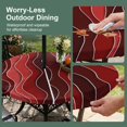 thumbnail image 5 of Round Outdoor Tablecloth with Umbrella Hole and Zipper, Red Ombre Tablecloth with Elastic Waterproof, Abstract Art Moire Ocean Waves Patio Table Covers for 31" - 35" Picnic Pool Tables, 5 of 9