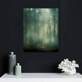 thumbnail image 4 of COMIO Framed Canvas Print Wall Art Woodland Nursery Decor Set Fog &amp; Mist Over Green Pine Tree Forest Nature Wilderness Modern Art Chic Landscape for Living Room, Bedroom, Office - Natural, 4 of 4