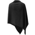 thumbnail image 5 of PULI Women's Versatile Knitted Scarf Poncho Sweater with Buttons Light Weight Spring Summer Autumn Shawl Poncho Cape Cardigan Black, 5 of 9