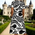 thumbnail image 5 of Womens Summer Dresses V Neck Short Sleeve Floral Print Midi Dress with Pockets Flowy Swing Vacation Casual Sundress S-2XL, 5 of 7