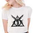 thumbnail image 3 of Camisetas de moda para mujer, camiseta divertida de plumas, playeras informales blancas con estampado de letras "it's LeviOsa not LeviosA", 3 of 5