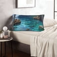 thumbnail image 6 of Pofeuu Tropical Paradise Window View Print Polyester Microfiber Plush Pillowcases, Super Soft and Cozy Pillow Case Covers with Envelop Closure（Pillow core not included）-20"x30", 6 of 6