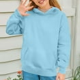 thumbnail image 2 of BFHHYA Girls Fleece-Lined Hooded Sweatshirt Long Sleeve Pullover Athletic Hoodie with Kangaroo Pocket for School Daily Wear & Weekend Play (5-14Y), 2 of 5