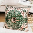 thumbnail image 5 of Boho Pillow Covers 18x18 Inch Square Set of 2, Christmas Green Throw Pillows for Couch Sofa Furniture, Velvet Farmhouse Decorative Pillows Carpet Pattern Ethnic Design Pillowcase for Bed Bench, 5 of 6