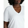 thumbnail image 2 of Terra & Sky Women's Plus Size V Neck Tee with Short Sleeves, Size 0X-4X, 2 of 5