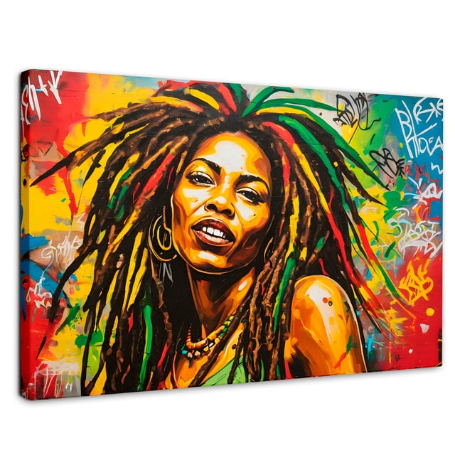 Cuadro Decorativo Canvas Canvas Revolution Retrato Rasta Urban 90x60