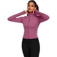 thumbnail image 6 of NELEUS Womens Hooded Athletic Jackets Zip Up Yoga Workout Jacket Slim Fit With 2 Inner Pockets,Rose Red,US Size XL, 6 of 9