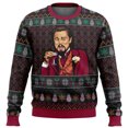 thumbnail image 2 of Suéter navideño feo con meme de Leo DiCaprio riendo, jersey para hombre y mujer, jersey de cuello redondo, ropa navideña, sudadera nueva de 2025, 2 of 3