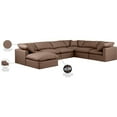 thumbnail image 2 of Meridian Furniture Indulge 194" Brown Vegan Leather U-Shaped Modular Sectional, 2 of 10