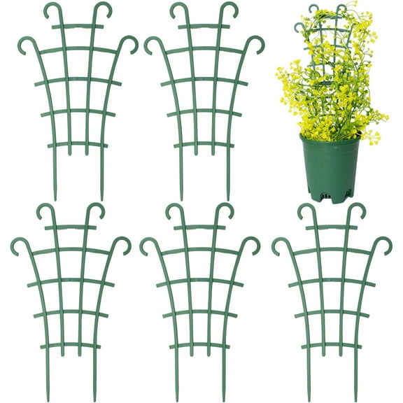 5 PCS /6 PCS /12 PCS Small Trellis for Potted Plants Indoor Outdoor, Tiny Stackable Plastic Climbing Stakes, Mini DIY Garden Support Trellis for Houseplants Vines Vegetables Flowers Stand Frame