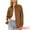 Brown, variant on DARING DIVA Faux Suede Turn-Down Collar Long Sleeve Button Down Jackets XS Brown