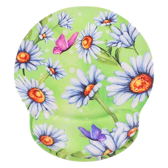 LAMIRO Floral Mousepad with Wrist Support Ergonomic Mouse Pad with Memory Foam Wrist Rest Cushion Non-Slip Rubber Base Gaming Mice Pad for Home Office Computer Laptop