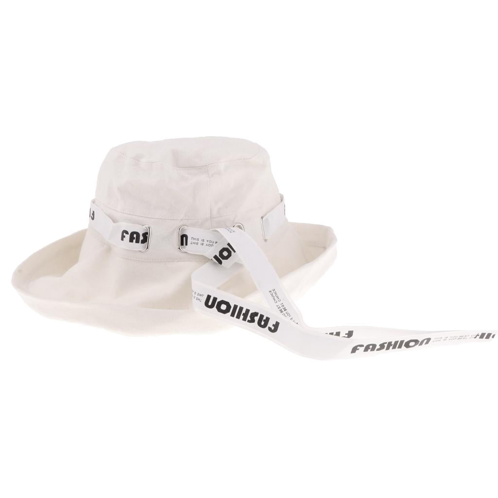 Sun Hat Floppy Bucket Hat White 
