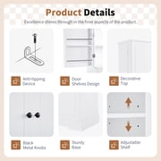 Modern Bathroom Storage Cabinet with Doors Drawers Tilt-Out Laundry Hamper