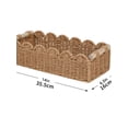 thumbnail image 4 of Handmade Woven Storage Basket – Scalloped Edge Paper Rope Organizer with Wooden Handles, Small Decorative Basket for Bathroom Counter, Shelf, Coffee Table(Green), 4 of 6