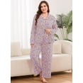 thumbnail image 6 of SHOWMALL Women's Plus Size Pajama Sets Long Sleeve Button Down Sleepwear 2-Piece Loungewear with Pockets, 6 of 7