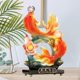 thumbnail image 1 of Estatua de pescado chino feng shui carpa saltando figura de regalo resina koi escultura adorno de escritorio para la tienda de entrada de la oficina, 1 of 8