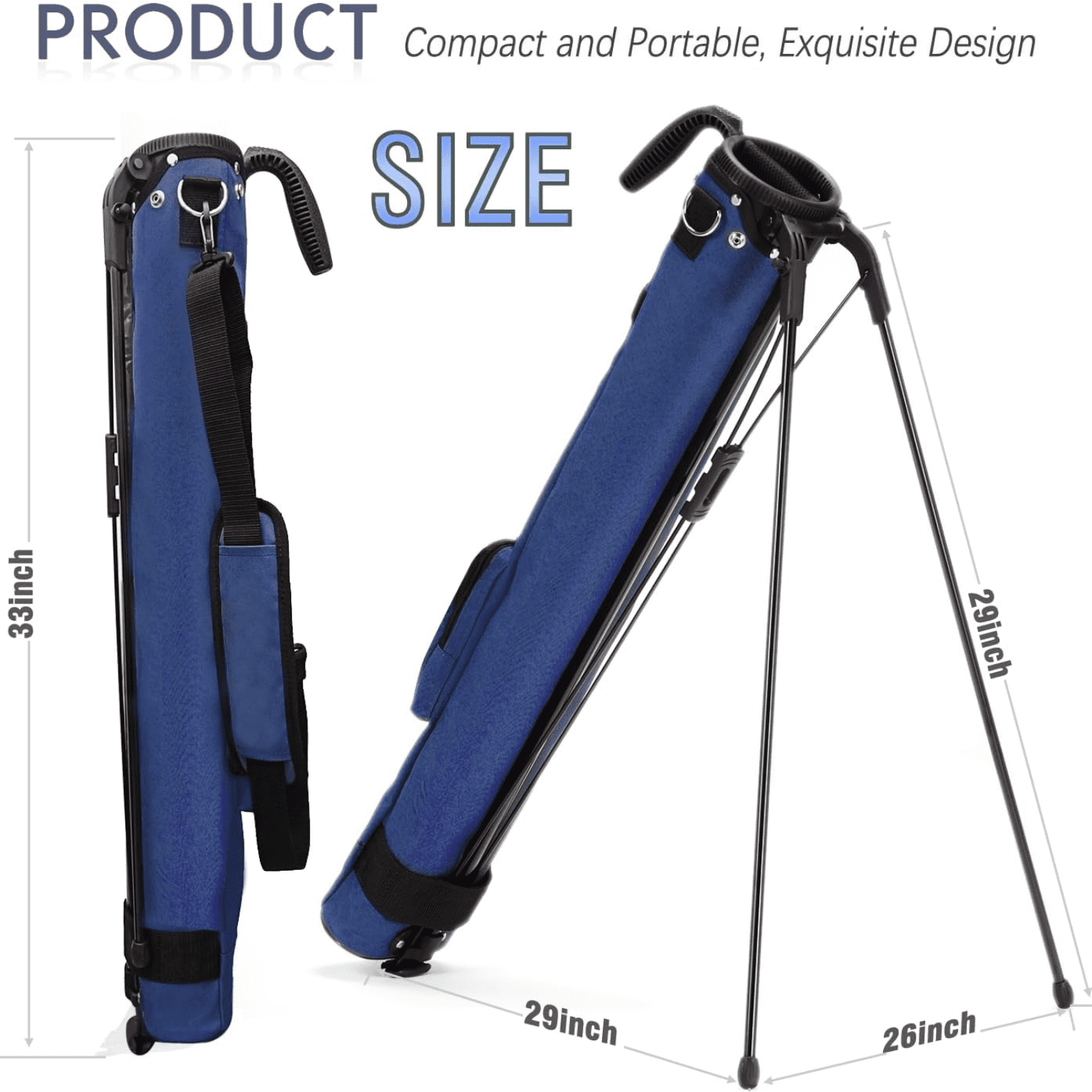 Lightweight Golf Stand Bag with Padded Strap - Portable 2-Way Divider  Weekend Golf Bag for Driving Range - Golf Carry Bag with Retractable Legs & Pocket - Durable Practice Bag for Men Women