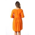 thumbnail image 4 of Riviera Sun Rayon Crepe Short Dress with Multicolored Embroidery (Orange, 2X), 4 of 4