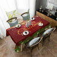 thumbnail image 3 of Christmas Rectangle Tablecloths 60x140,Winter Snowflakes Bell Balls Pine Branches Table Cloth Table Cover Indoor/Outdoor Tabletop Decor for Wedding Holiday Party Dinner Baby Shower, 3 of 7